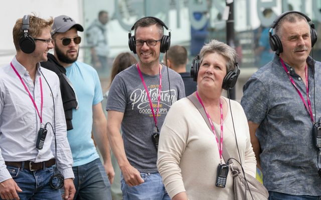 Audiences experiencing Aeons during the opening weekend of the Great Exhibition of the North © Richard Kenworthy