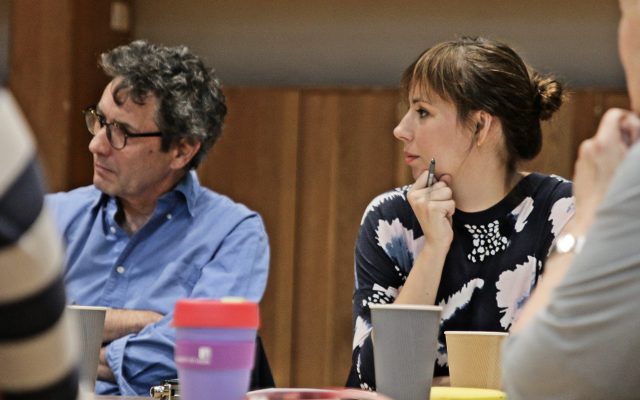 Anna Ridler with Prof, Max Silverman and panellists at the DARE Memory Sandpit, September 2018