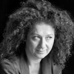 A woman with curly hair.