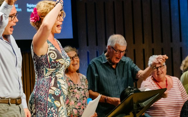 Community chorus at the PHF end of project party © Tom Arber