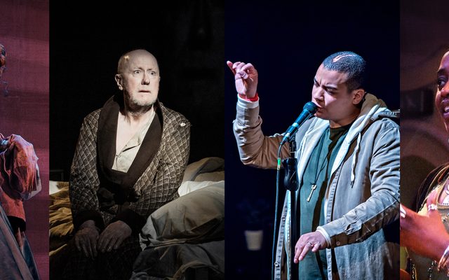 Four images of artists taking part in Connecting Voices