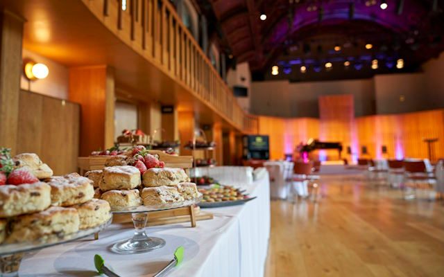 Scones and other food on a table at the Howard Assembly Room