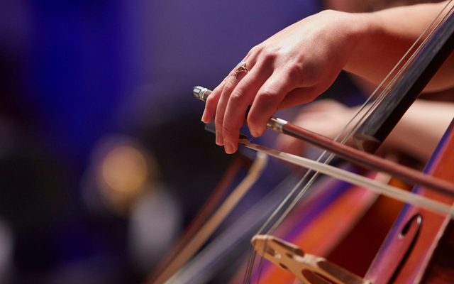 A musician playing the cello