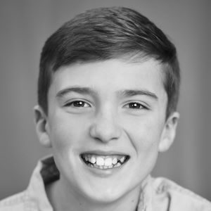 A boy with short hair.
