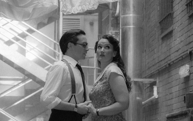 Alex Banfield as Sam and Gillene Butterfield as Rose on the Street Scene promo photoshoot © Hollie Marshall